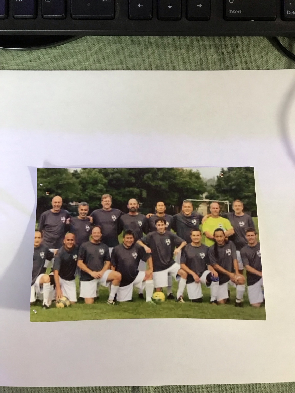A team posing together on a soccer field